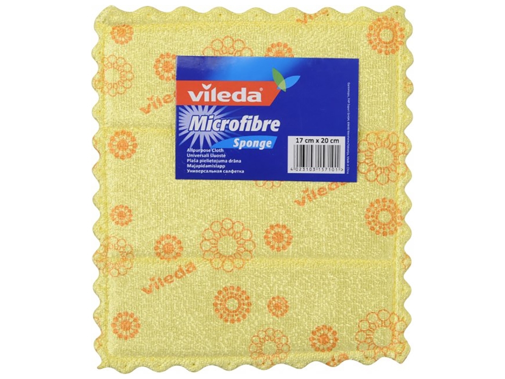 Серветка для посуду Vileda Micro&Sponge без упакування 17х20см 1шт