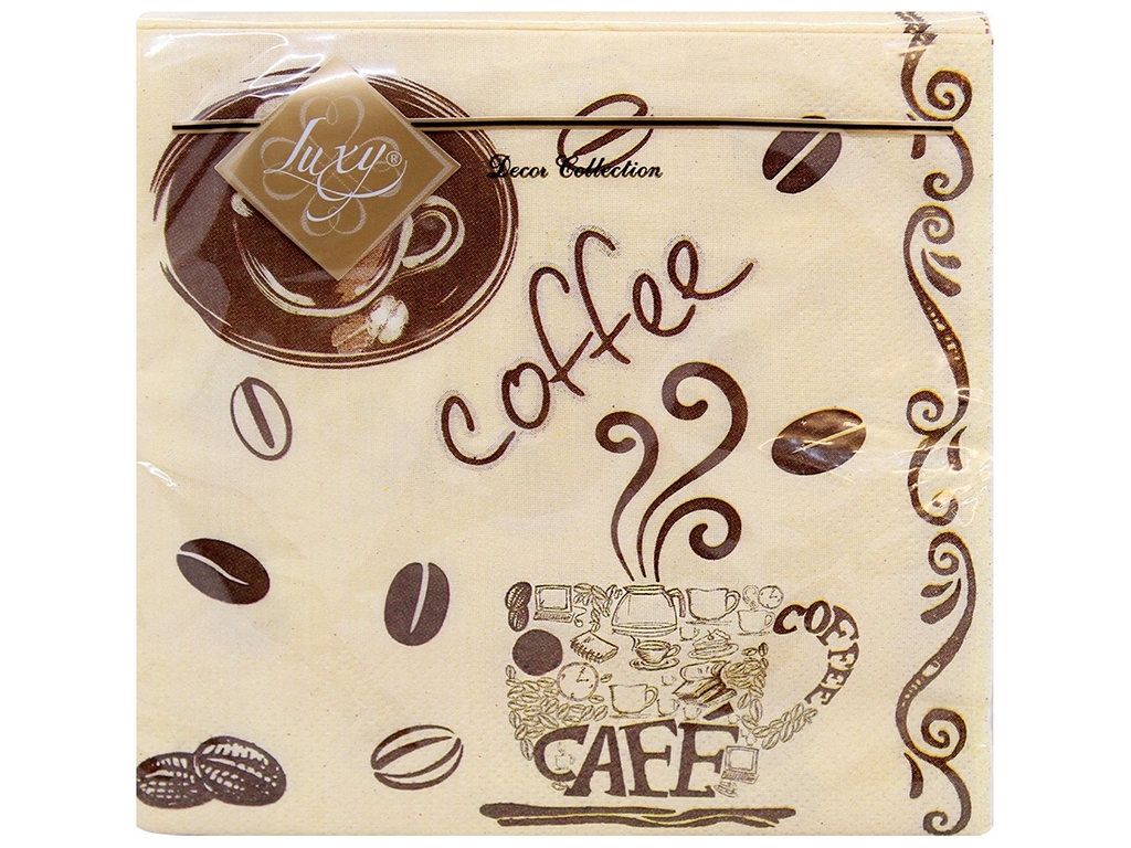 Салфетки Кофе Luxy, 33х33см, 3 слоя, 18шт