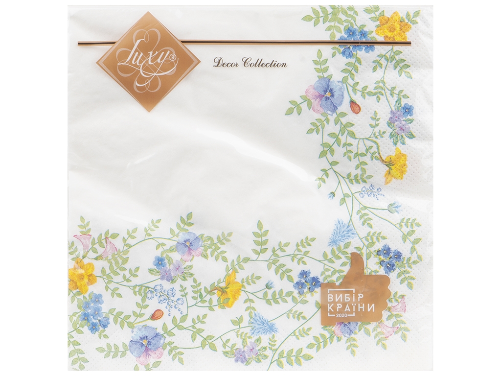 Салфетки Нежная Luxy, 33х33см, 3 слоя, 18шт