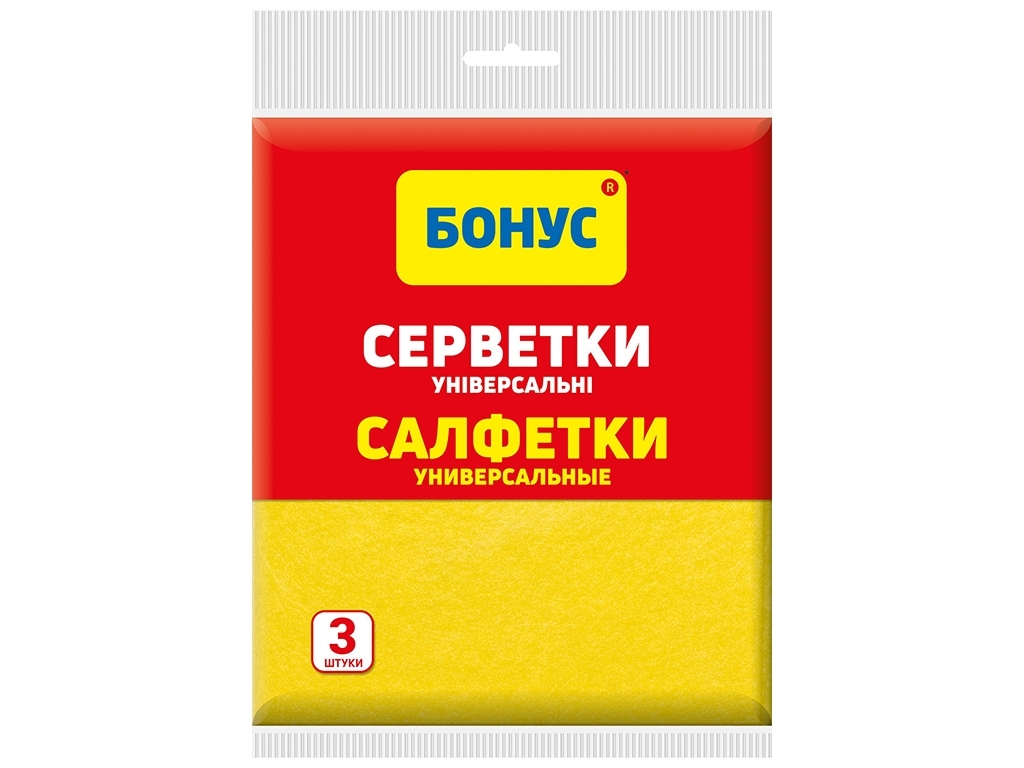 Салфетки вискозные Бонус, 3шт