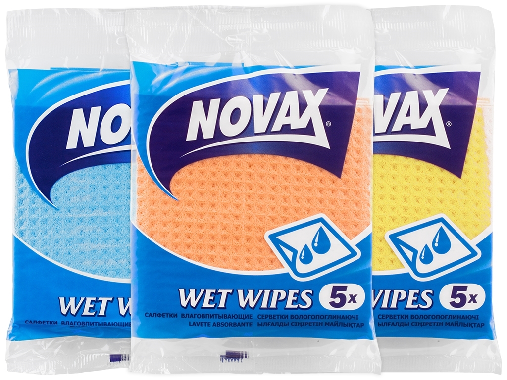 Салфетки влаговпитывающие Novax 15,7х14,5см 5шт