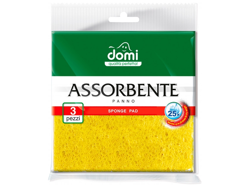 Салфетки влаговпитывающие целлюлозные пористые "Domi" 16x16см 3шт