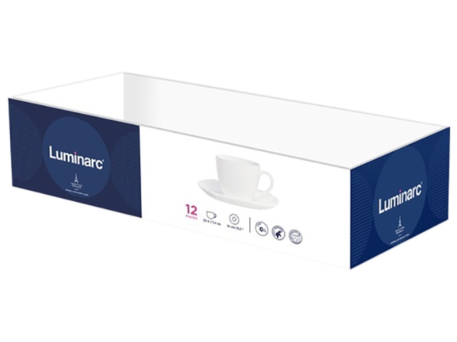 Сервиз для чая Luminarc Carine White, 220мл (цена за набор 12 предметов) 0883314820874