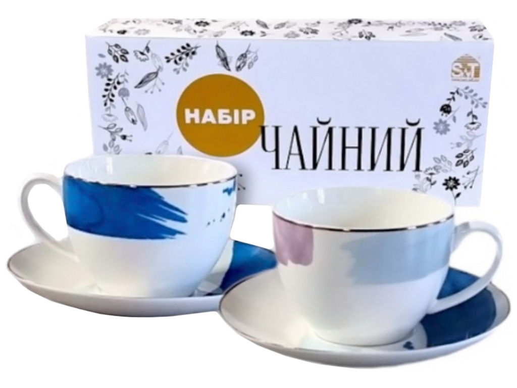 Сервиз чайный Офелия, чашка – 240мл, блюдце – 15см (цена за набор 12шт)