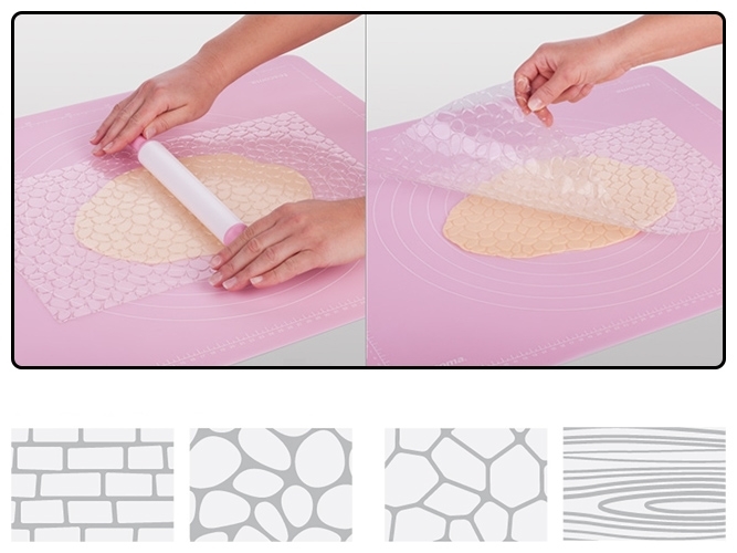 Шаблони для прикраси DELICIA DECO 41x25см 4 малюнка-трафарета (камінь, дерево) 50132