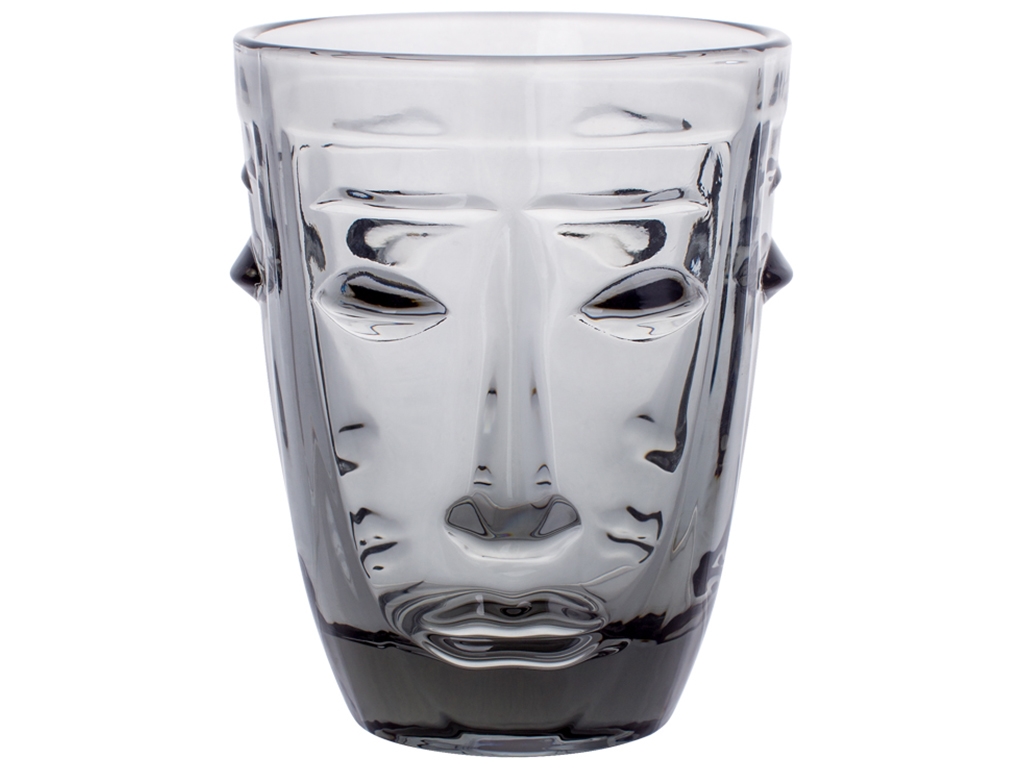 Стакан стеклянный Face, 250мл, цвет – серый