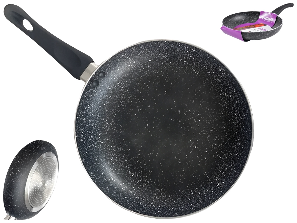 Сковорода без крышки Benson с антипригарным мраморным покрытием, 20см (индукция)
