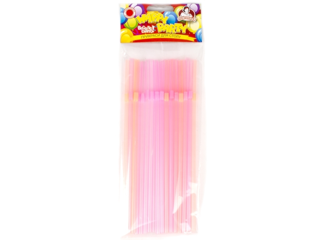 Соломка "Люмінісцентна стандарт" Помічниця "Happy party" 25шт 21см
