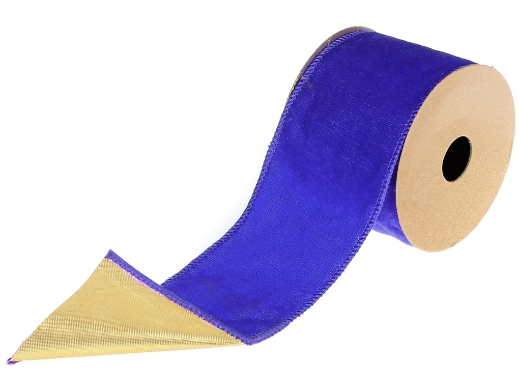 Лента декоративная из бархата, 6,3х270см, цвет - королевский синий