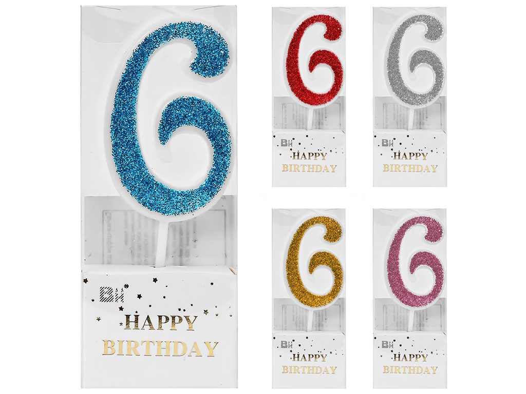 Свечи-цифры для торта "6"