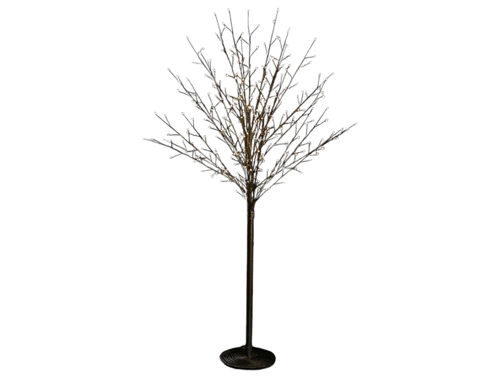 Светодиодное дерево (300 мини-LED, цвет лампочек - тёплый белый), 120см, цвет - черный