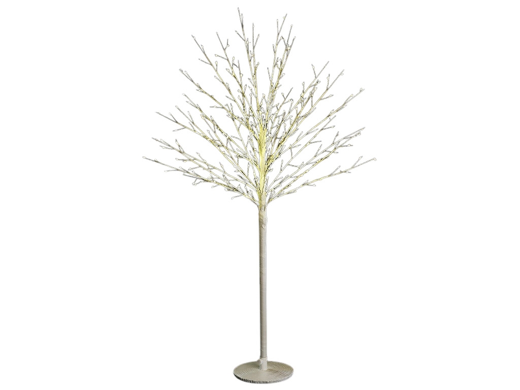 Светодиодное дерево (580 мини-LED, цвет лампочек - тёплый белый), 150см, цвет - белый