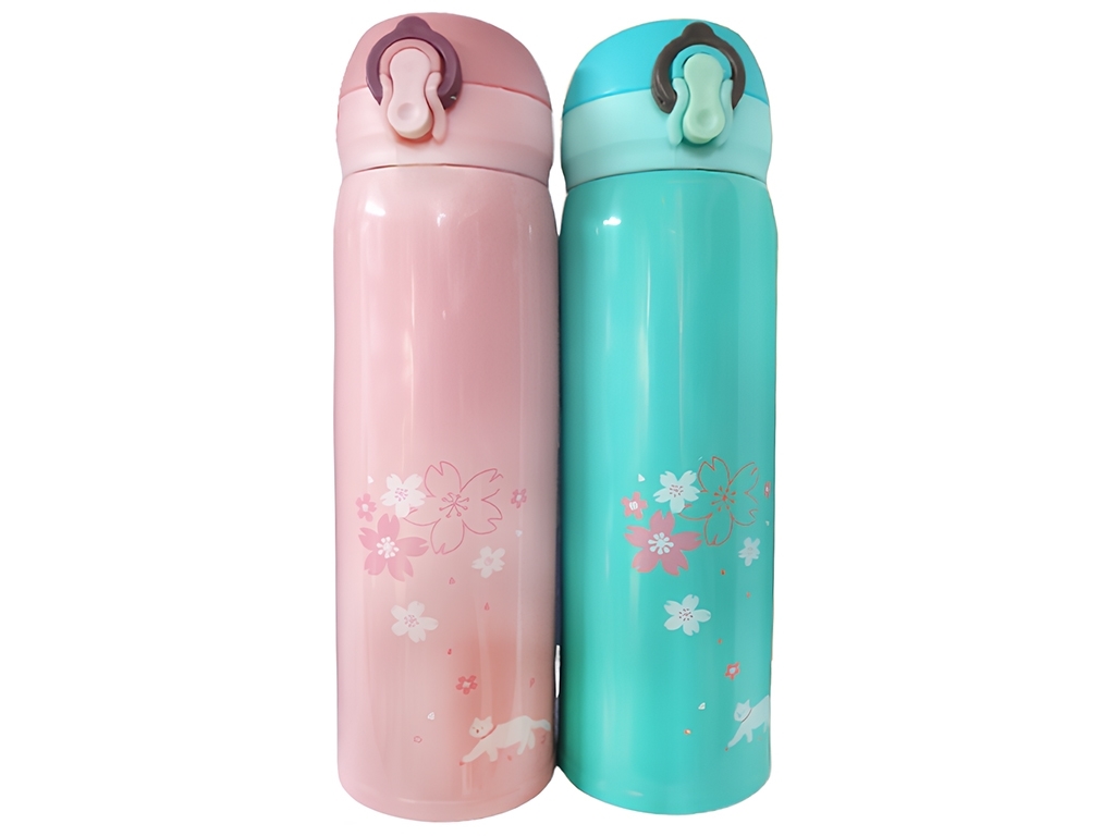 Термос вакуумний з поїлкою, 450мл, 2 кольори (ціна за 1шт)