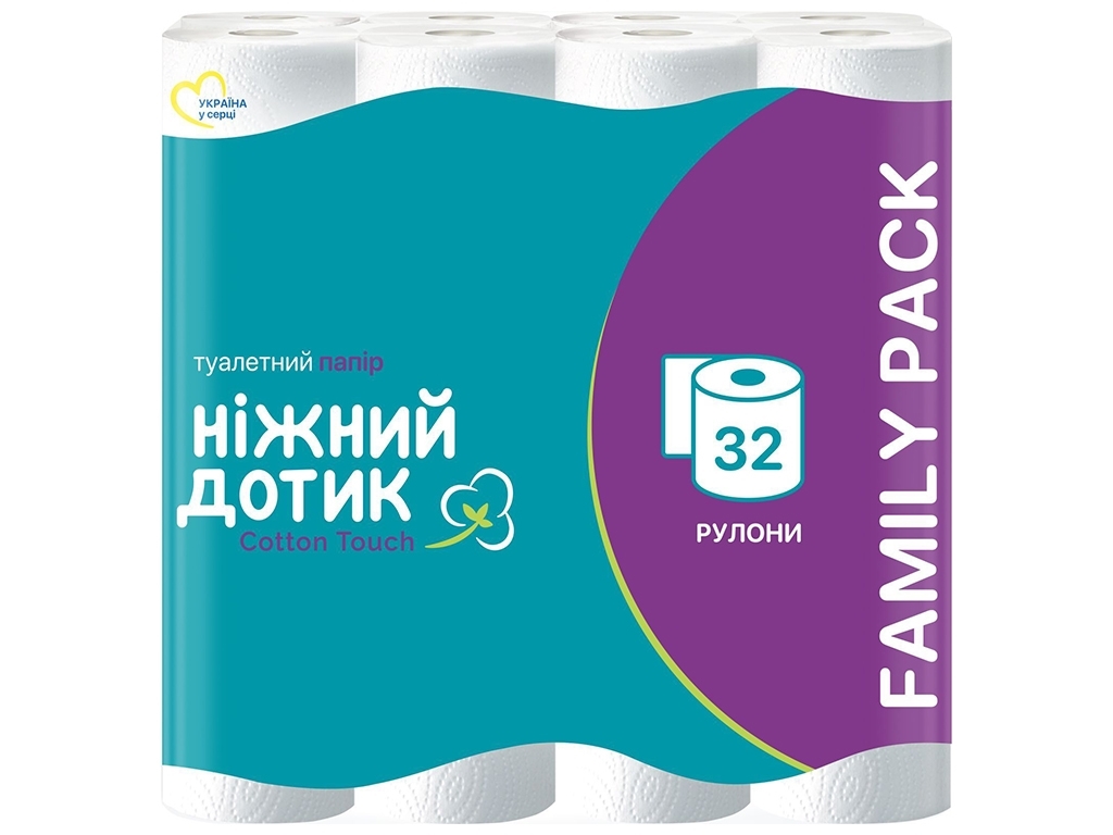 Туалетная бумага Ніжний дотик, 2 слоя, белая (цена за упаковку 32шт)