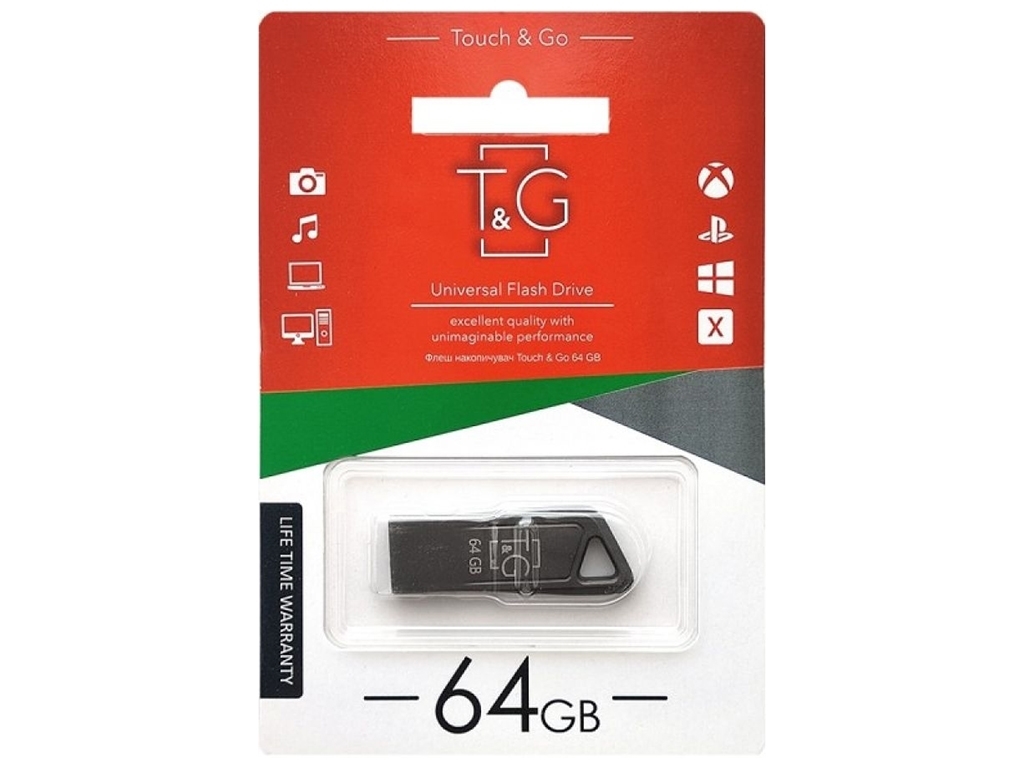 USB флеш-накопичувач T&G 64gb Metal 114, Чорний