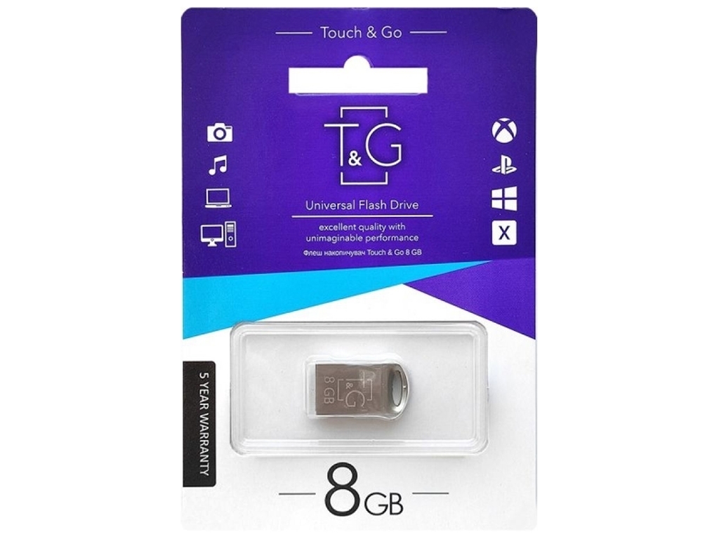 USB флеш-накопитель T&G 8gb Metal 105 Цвет Стальной