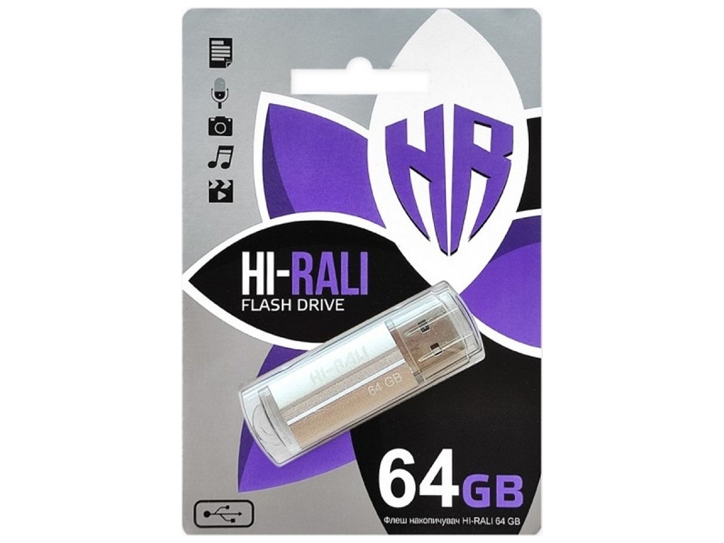 USB флеш-накопитель Hi-Rali Corsair 64gb Цвет Стальной