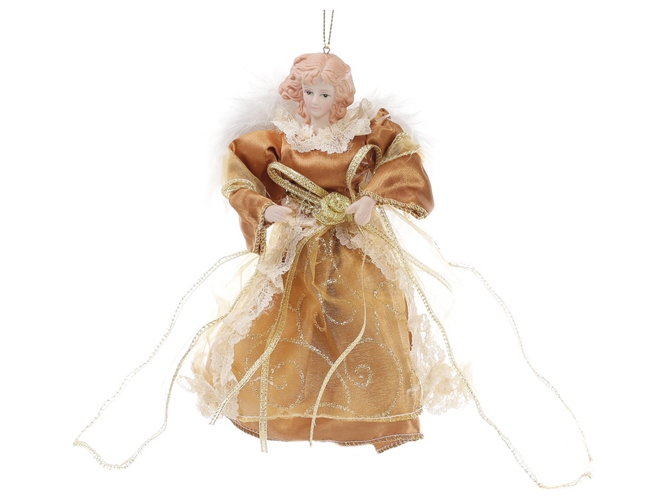 Верхівка на ялинку Ангел, 17,5см, колір - золото