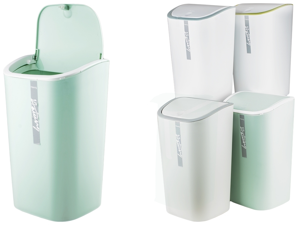 Ведро для мусора с крышкой пластиковое 9л (расцветка ассорти)