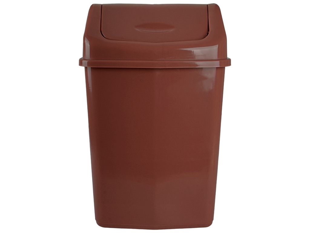 Ведро для мусора с поворотной крышкой, 25л (цвет коричневый) Консенсус