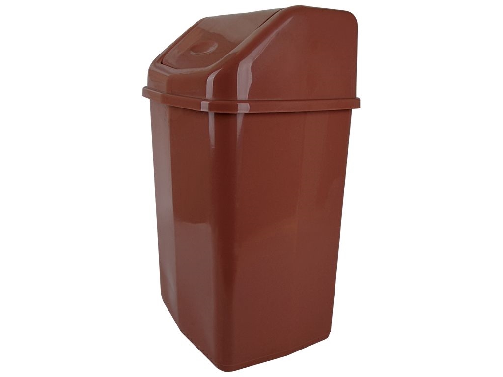 Ведро для мусора с поворотной крышкой, 25л (цвет коричневый) Консенсус
