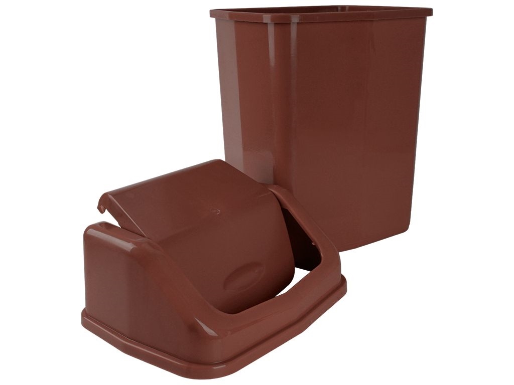 Ведро для мусора с поворотной крышкой, 25л (цвет коричневый) Консенсус