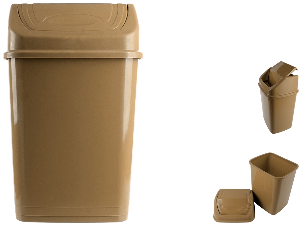 Ведро для мусора с поворотной крышкой Консенсус, 8,5л (Бежевый)