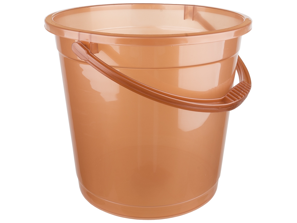 Ведро R-plastic прозрачное без крышки, 12л, бронза, 11205