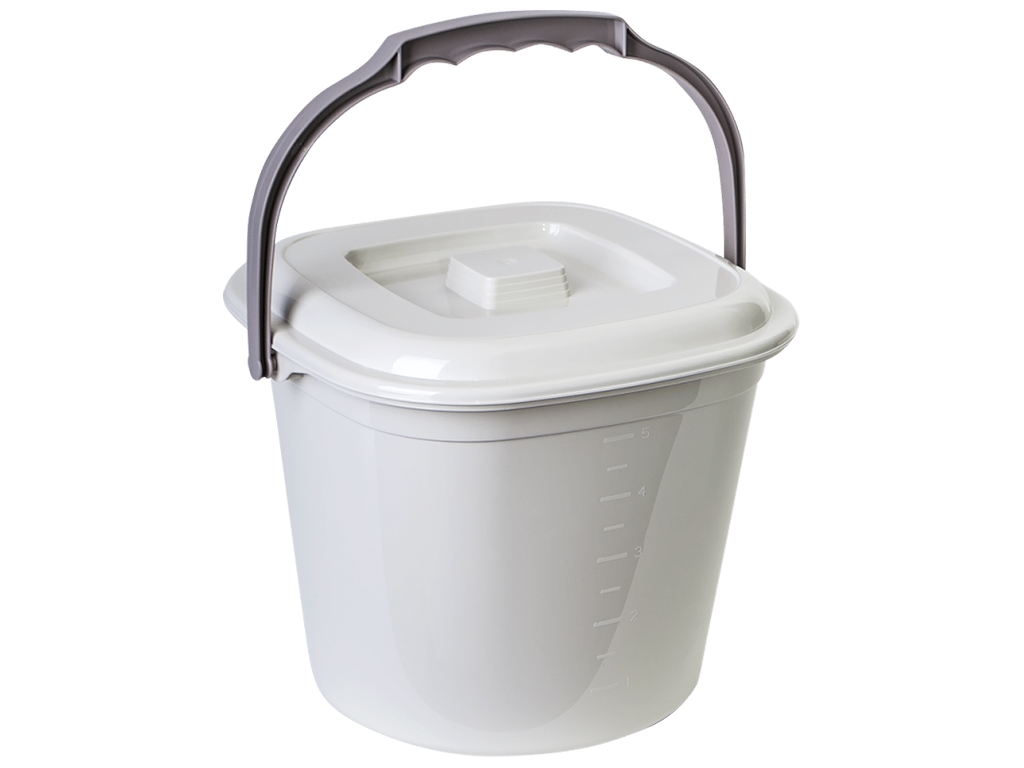 Відро Smart з кришкою, 6л (біла роза/какао) 171027