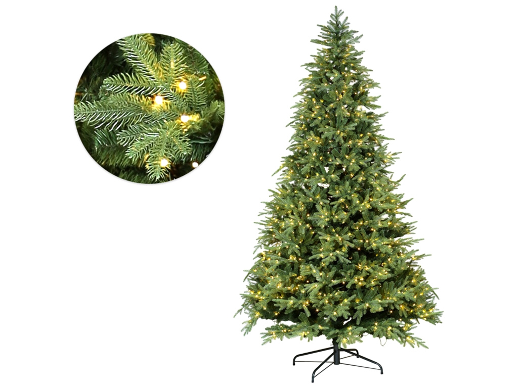 Елка искусственная Аврора, 335см, 7214 веток, 850 LED, свет - тёплый белый