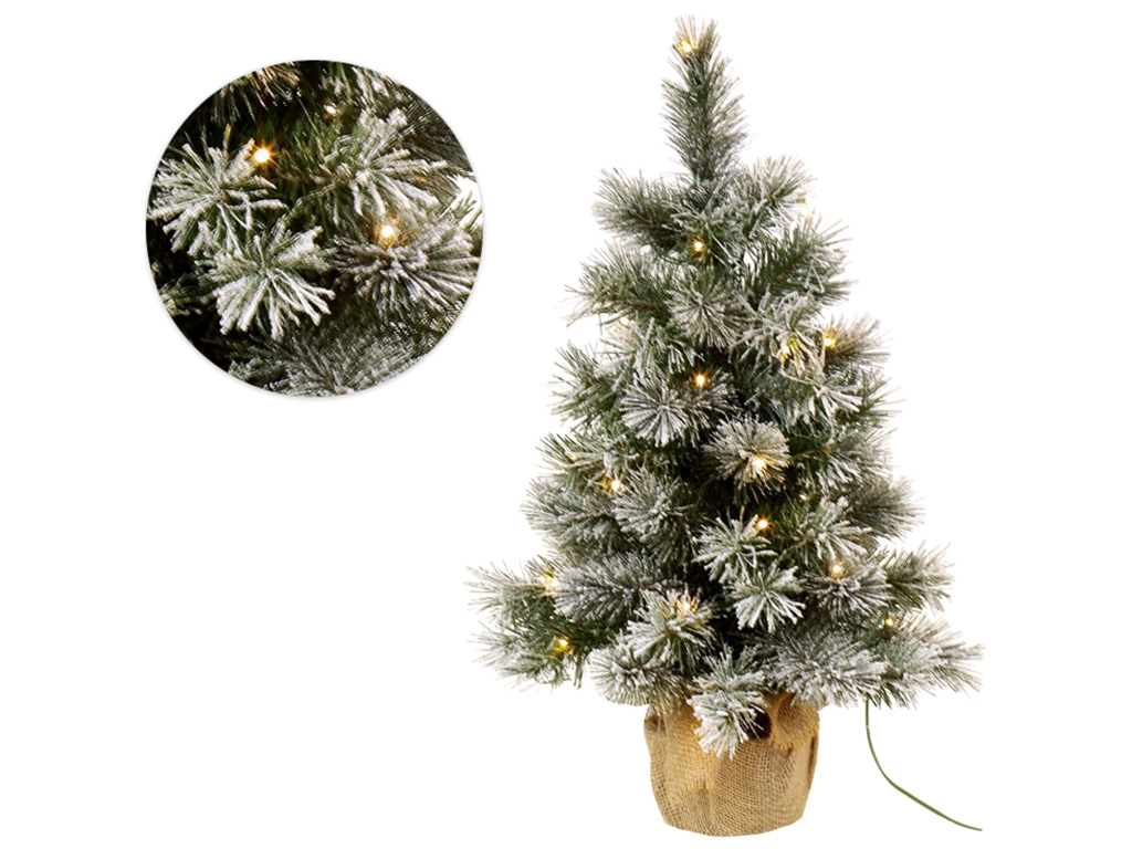 Елка искусственная Праздничная, 60см, 69 веток, 35 LED, свет - тёплый белый