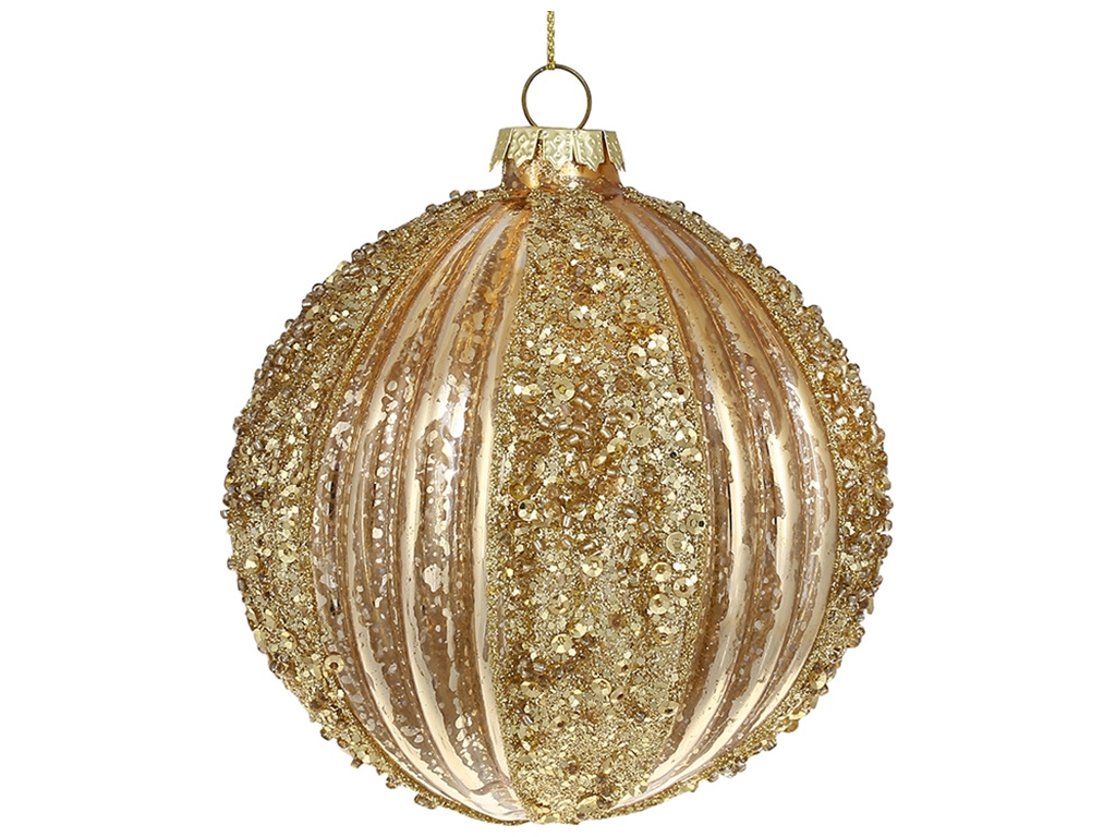 Ялинкова куля 10см, колір - антик золото