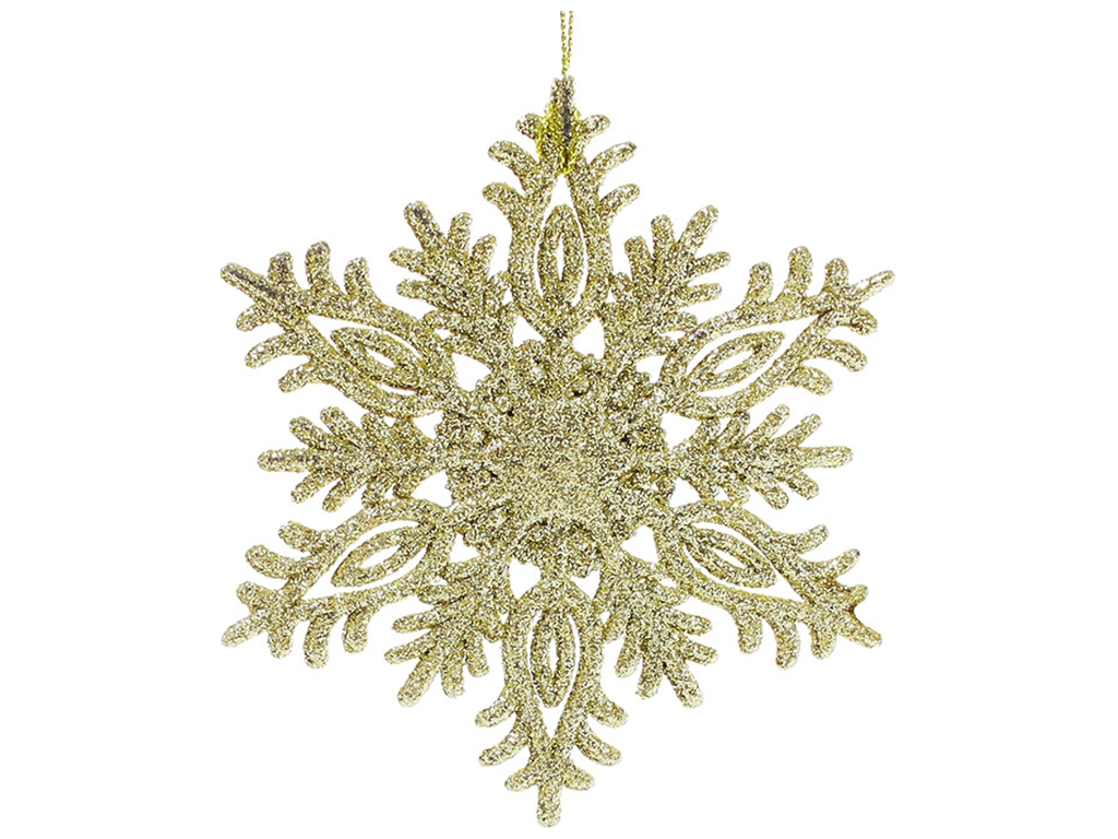 Ялинкова підвіска Сніжинка 12см, колір - золото