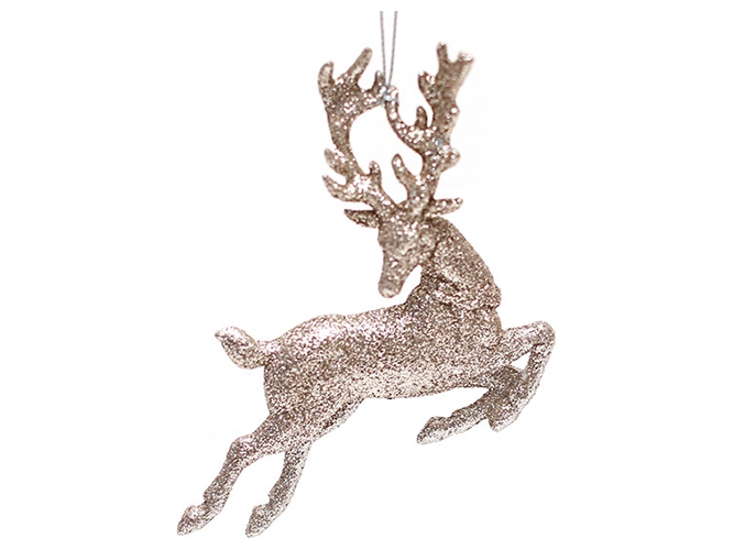 Ёлочное украшение Олень 13см, цвет - шампань
