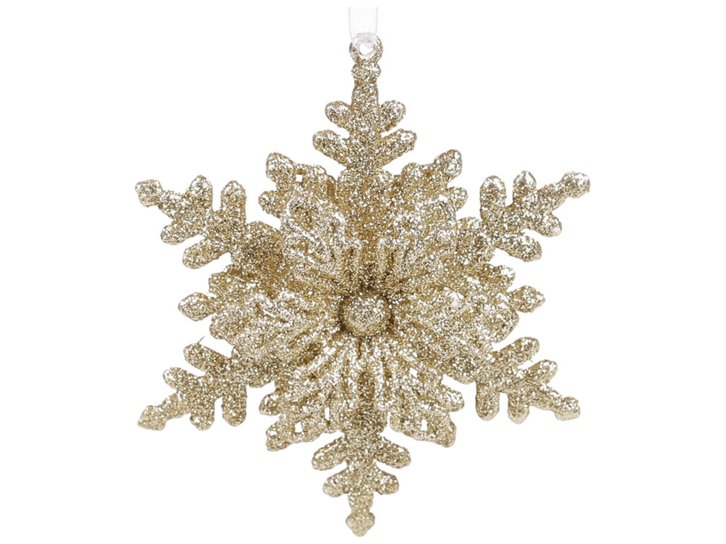 Ялинкова прикраса Сніжинка, 11см, колір - золото