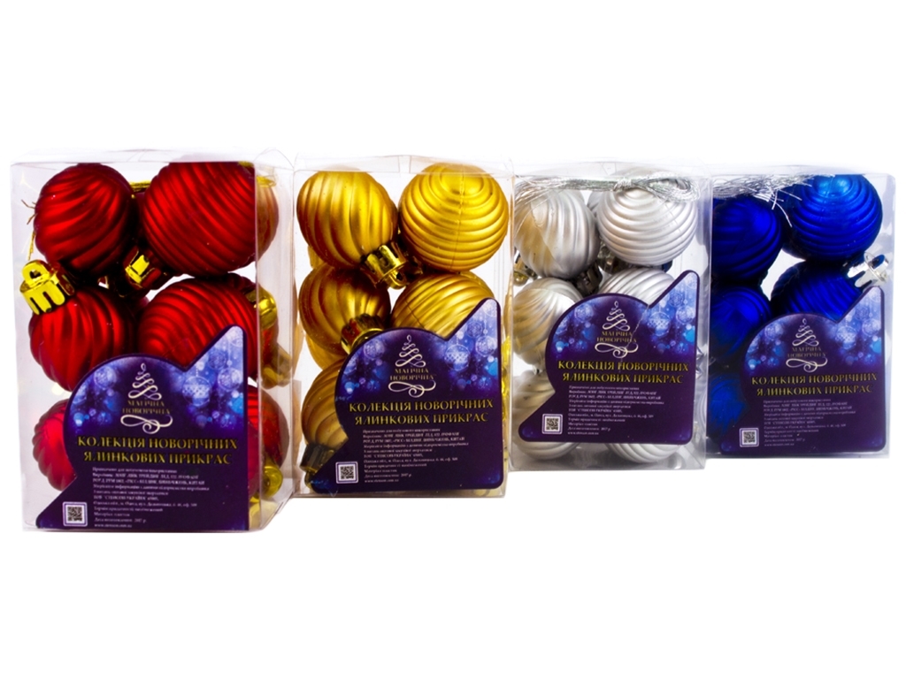 Елочные игрушки "Шарики" 3см (цена за упаковку 12шт)