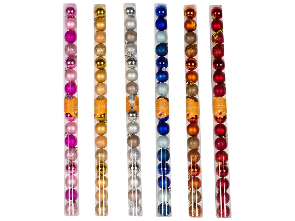 Елочные игрушки "Шарики" 4см (цена за колбу 16шт)