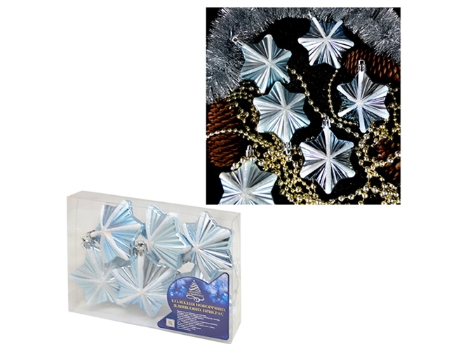 Елочные игрушки Магічна Новорічна Снежинки 7см (цена за упаковку 6шт)