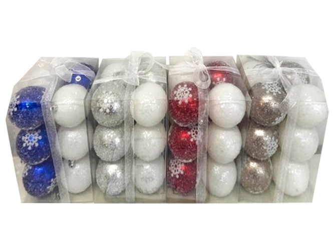 Ялинкові кульки, 7см (ціна за набір 12шт)