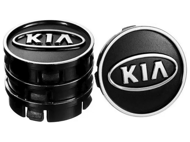 Заглушка колесного диска KIA, 60x55, черный, ABS пластик