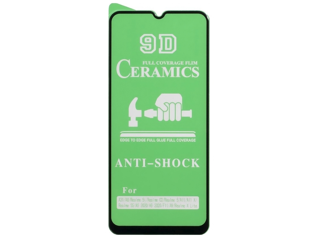 Защитное стекло Film Ceramic for Realme C3 без упаковки Цвет Чёрный