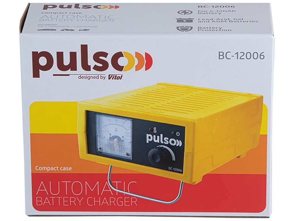 Зарядное устройство PULSO BC-12006 12V/0.4-6A/5-120AHR/Импульсное