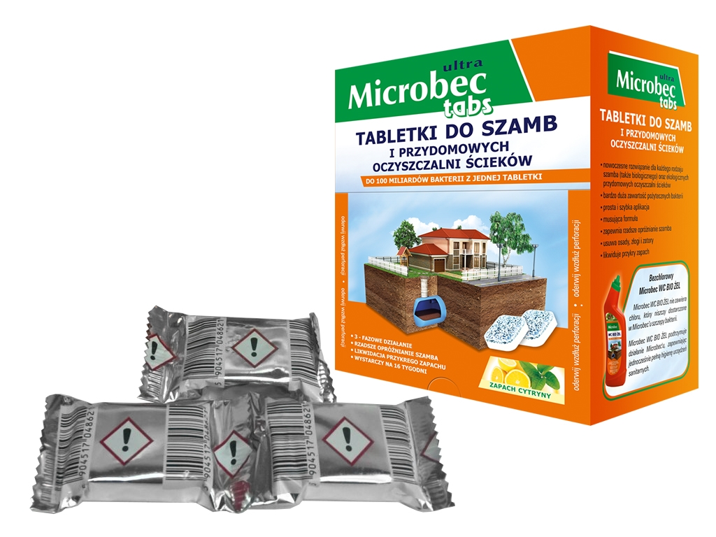 Засіб BROS Microbec tabs для септиків, вигрібних ям та дворових туалетів 20г (ціна за 1шт) 23032