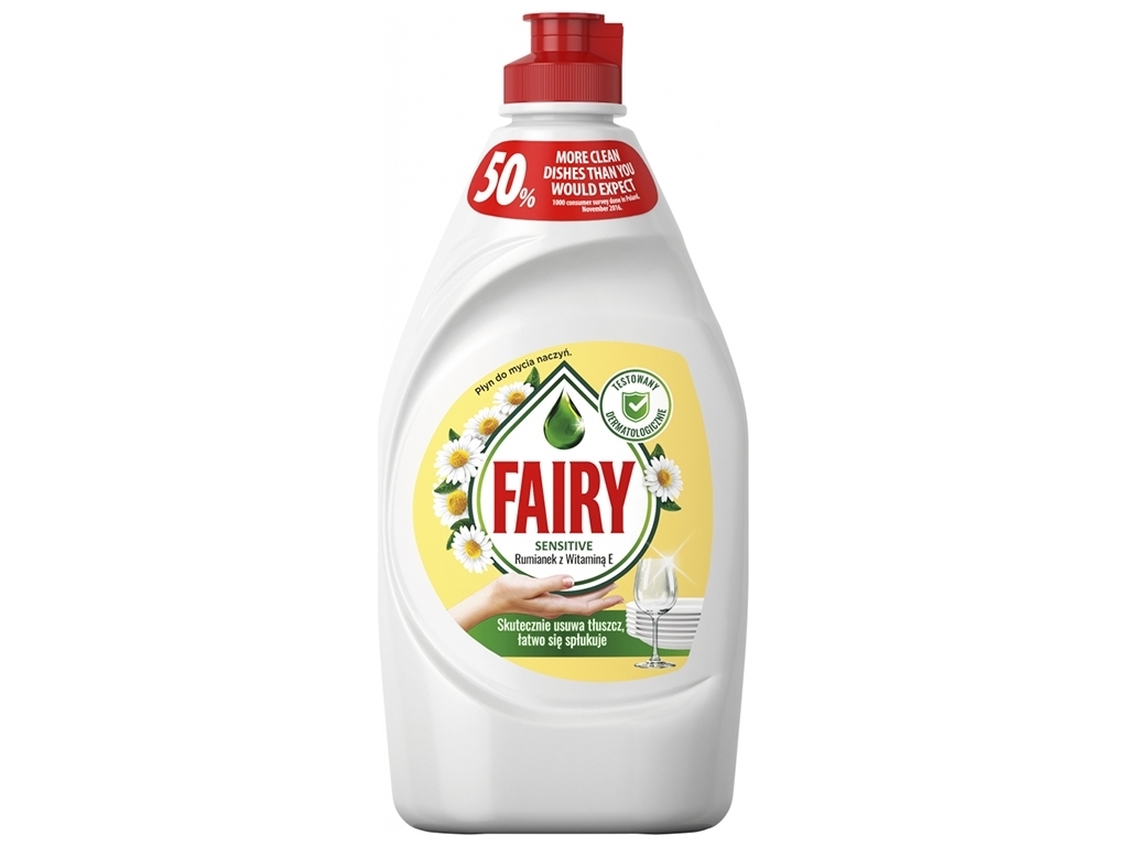 Засіб для миття посуду Fairy Ніжні руки, Ромашка і Вітамін Е, 450мл