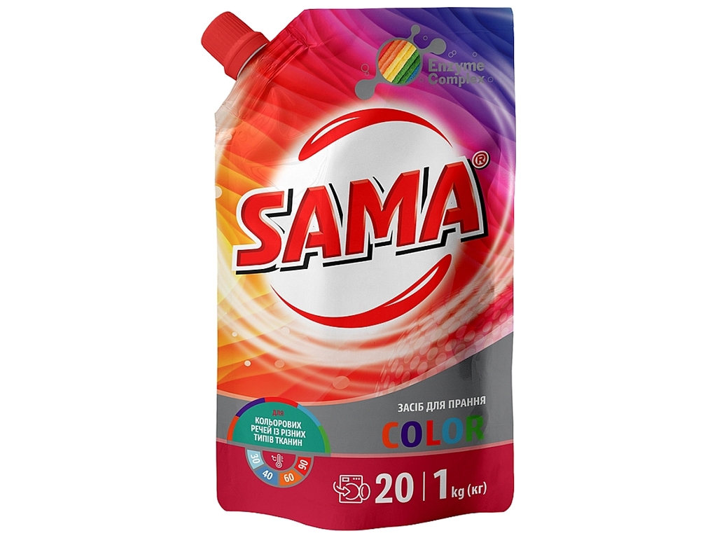Средство для стирки Sama Color, универсальное, 1л, дой-пак